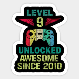 Level 9 Unlocked Awesome Since 2011 Gamers lovers Sticker